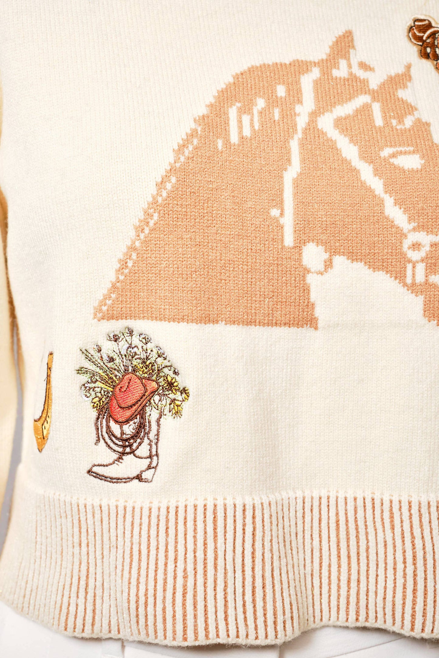 Horse Graphic Western Patch Sweater