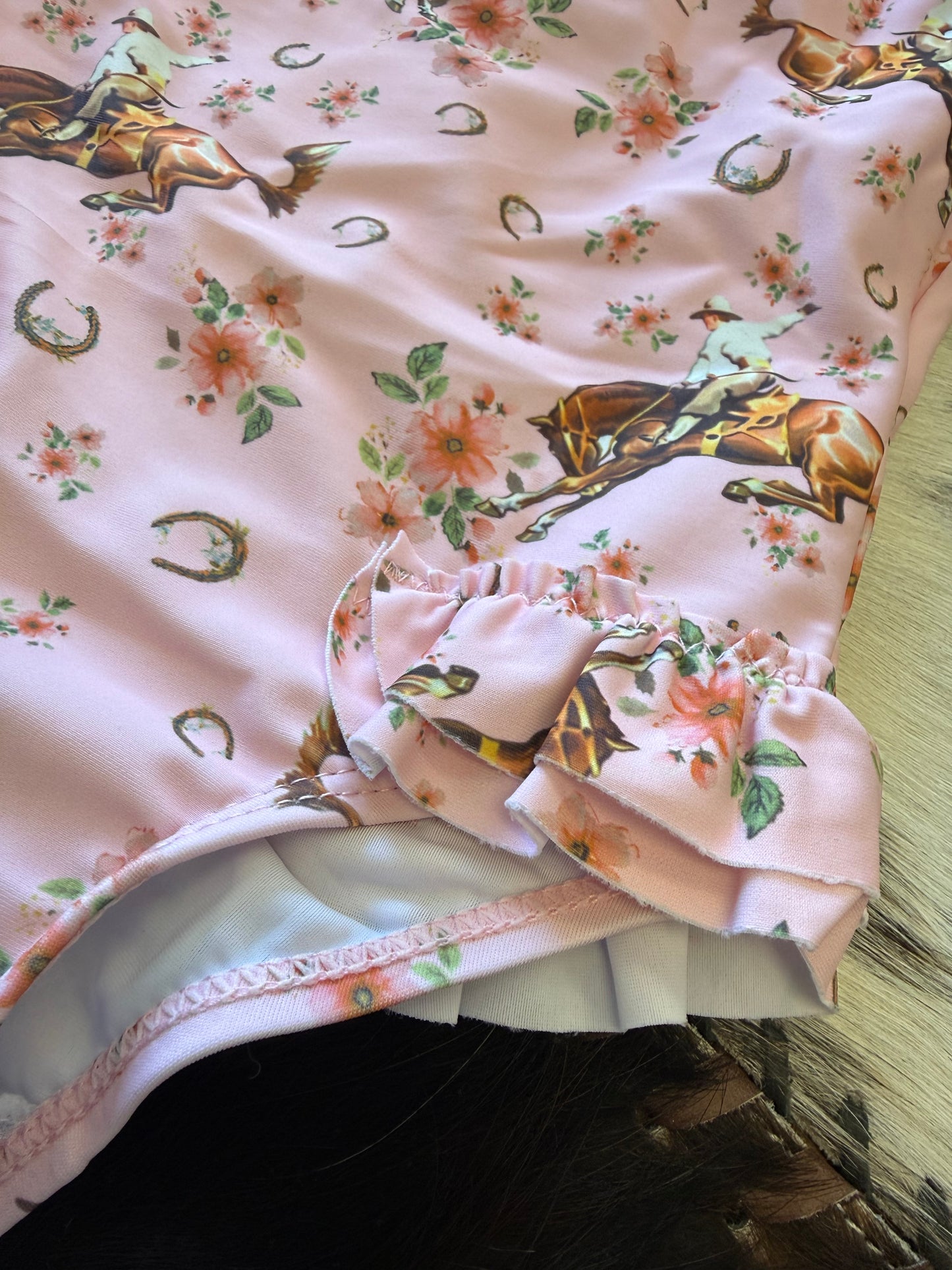 Pink Floral Bucking Horse Swimsuit