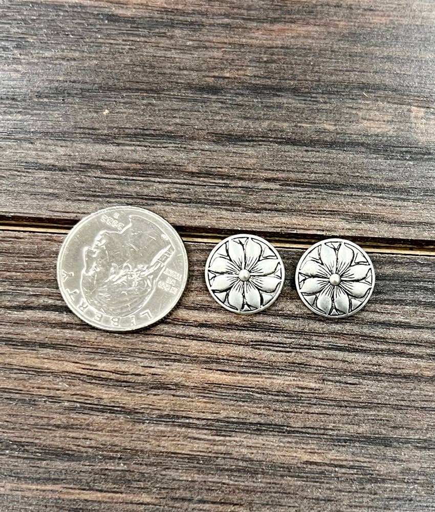 14mm Brass Navajo Stud Earrings