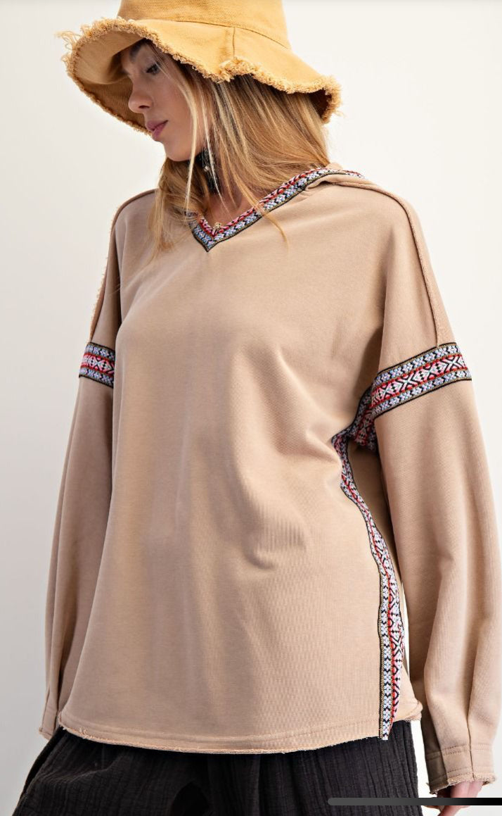 WYNONA WASHED TERRY HOODIE PULLOVER