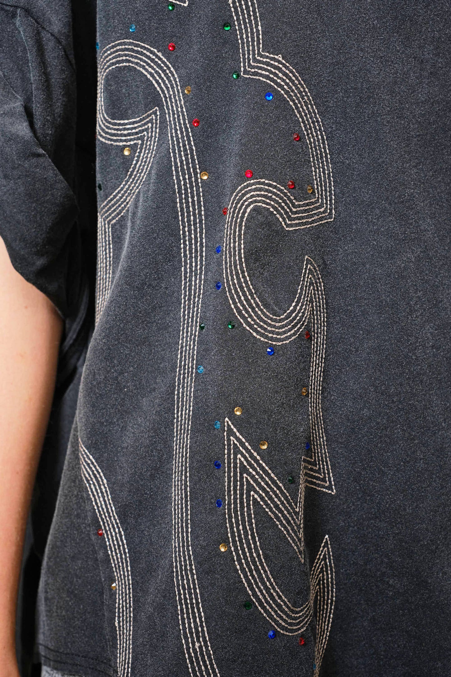 Garment Washed Western Stone T Shirt