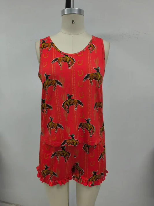 Bucking Horse Western Tank Set