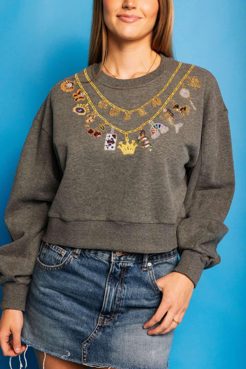 Queen Of Sparkles Queen & Icon Necklaces Charm Sweatshirt