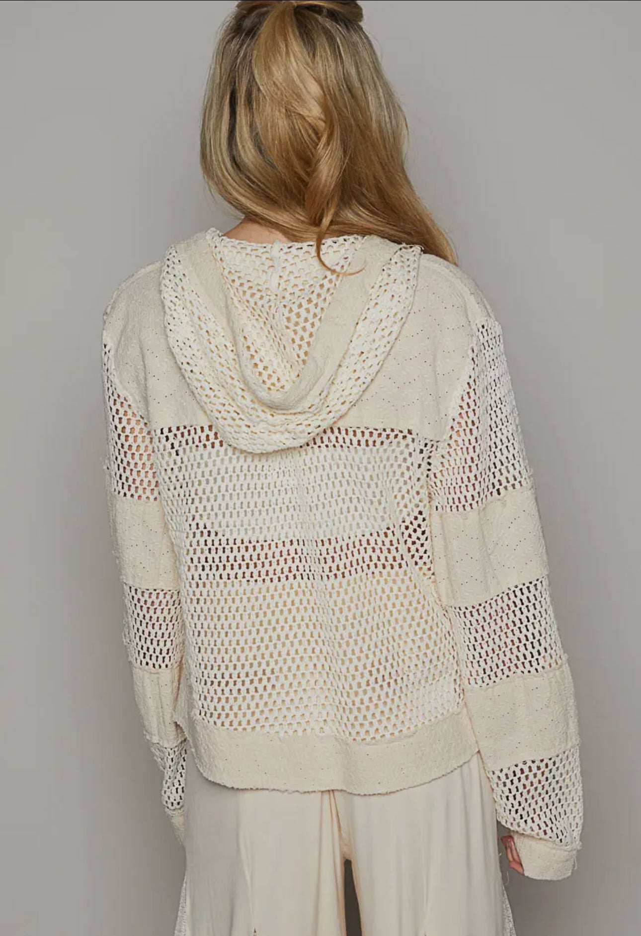 Woven Hoodie Top
