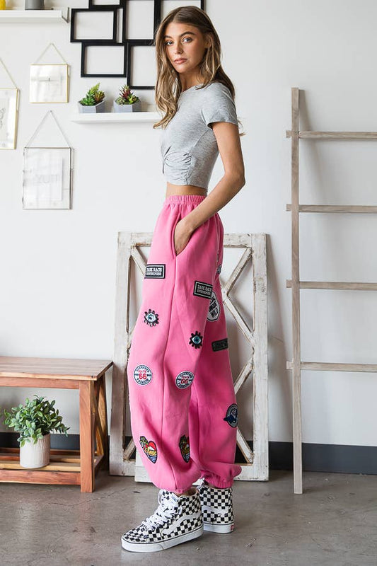 Multi Patches Jogger Pants