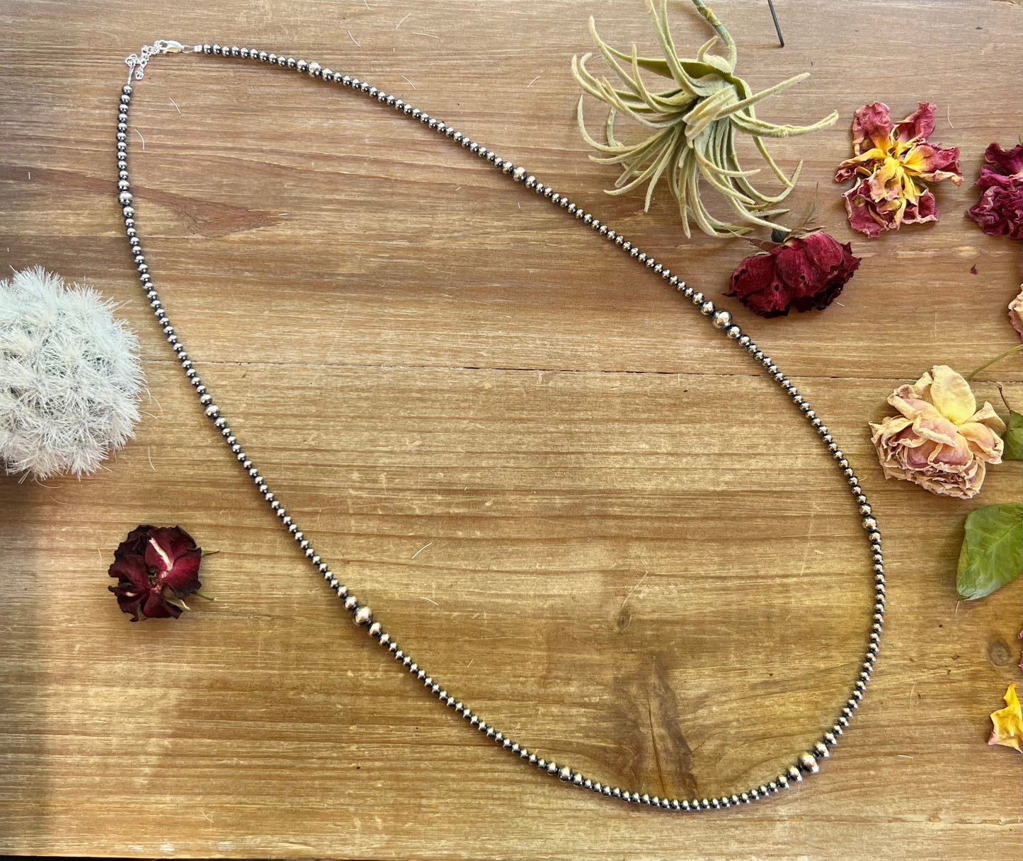 Graduated Sterling Silver Pearls Necklace