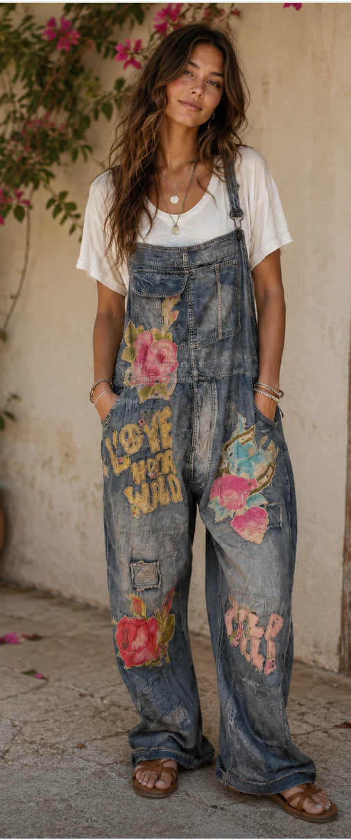 Sun Faded Trail Overalls-LOVE-