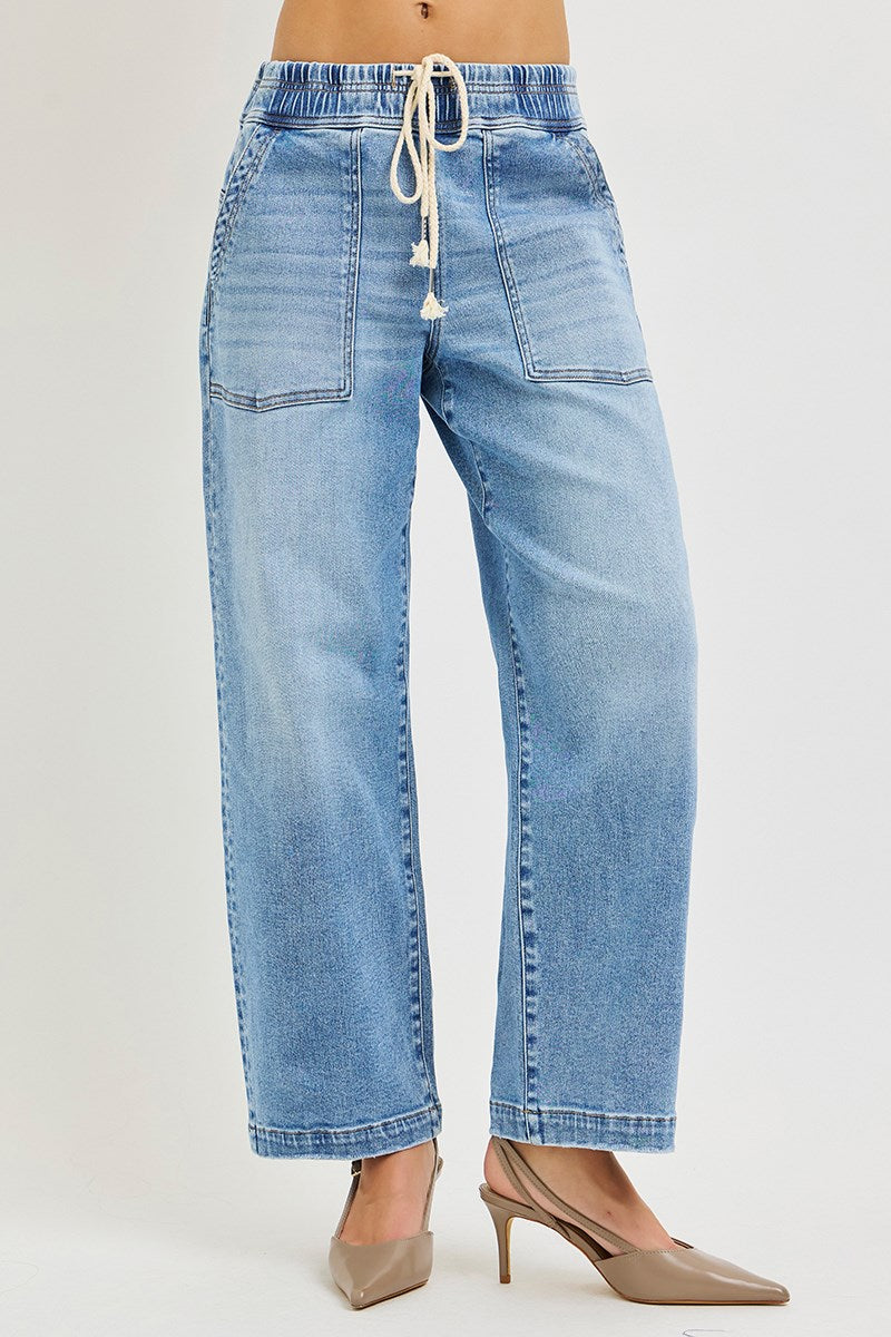 Slouchy Cropped Baggy Jeans by Risen