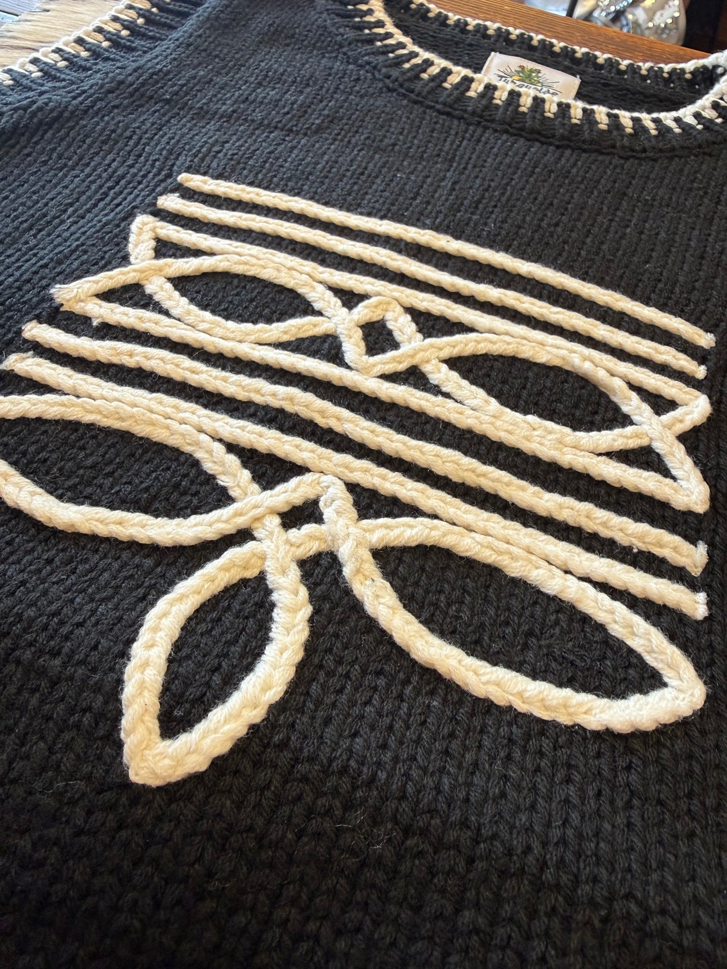 Black Boot Stitch Sweater Vest