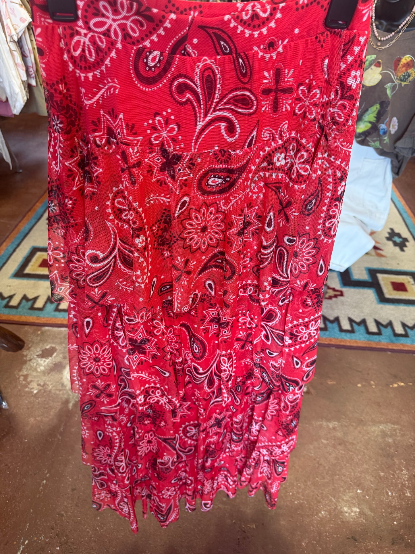 Mesh Tiered Maxi Skirt