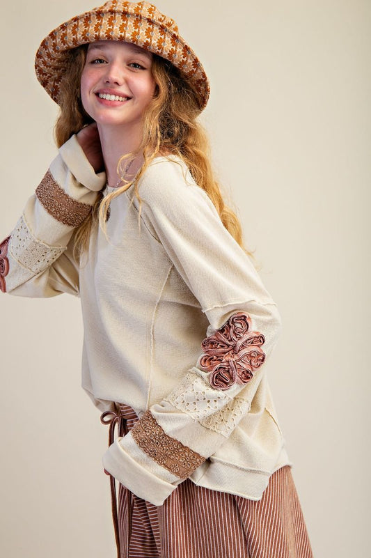 INSIDE OUT WASHED TERRY PULLOVER