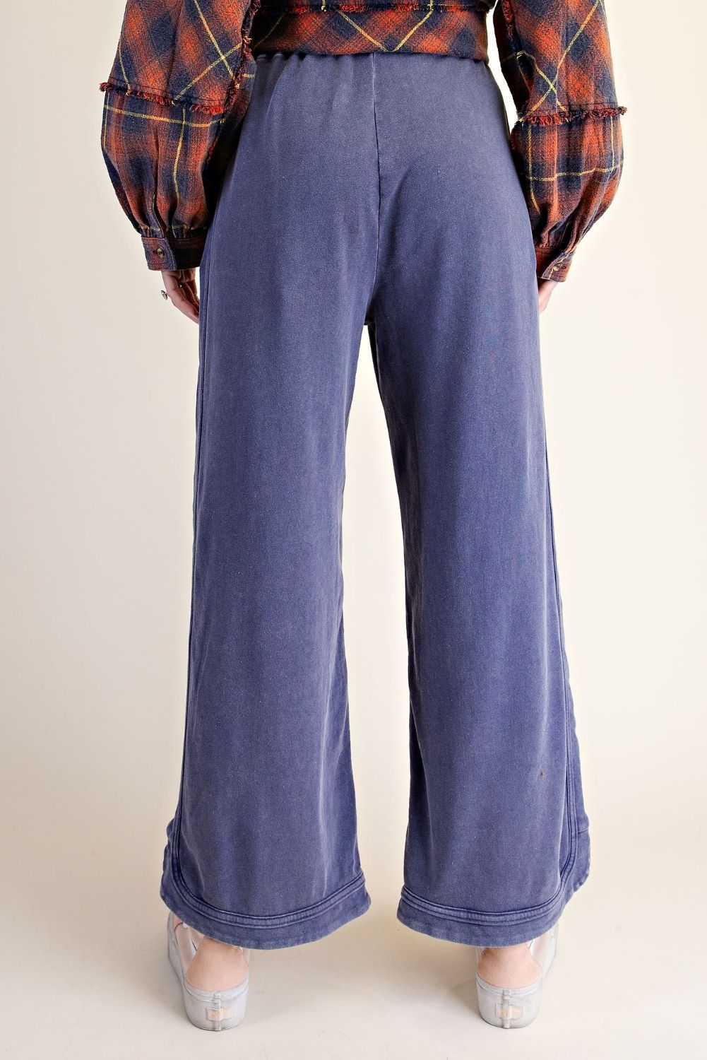 WASHED TERRY KNIT PANTS