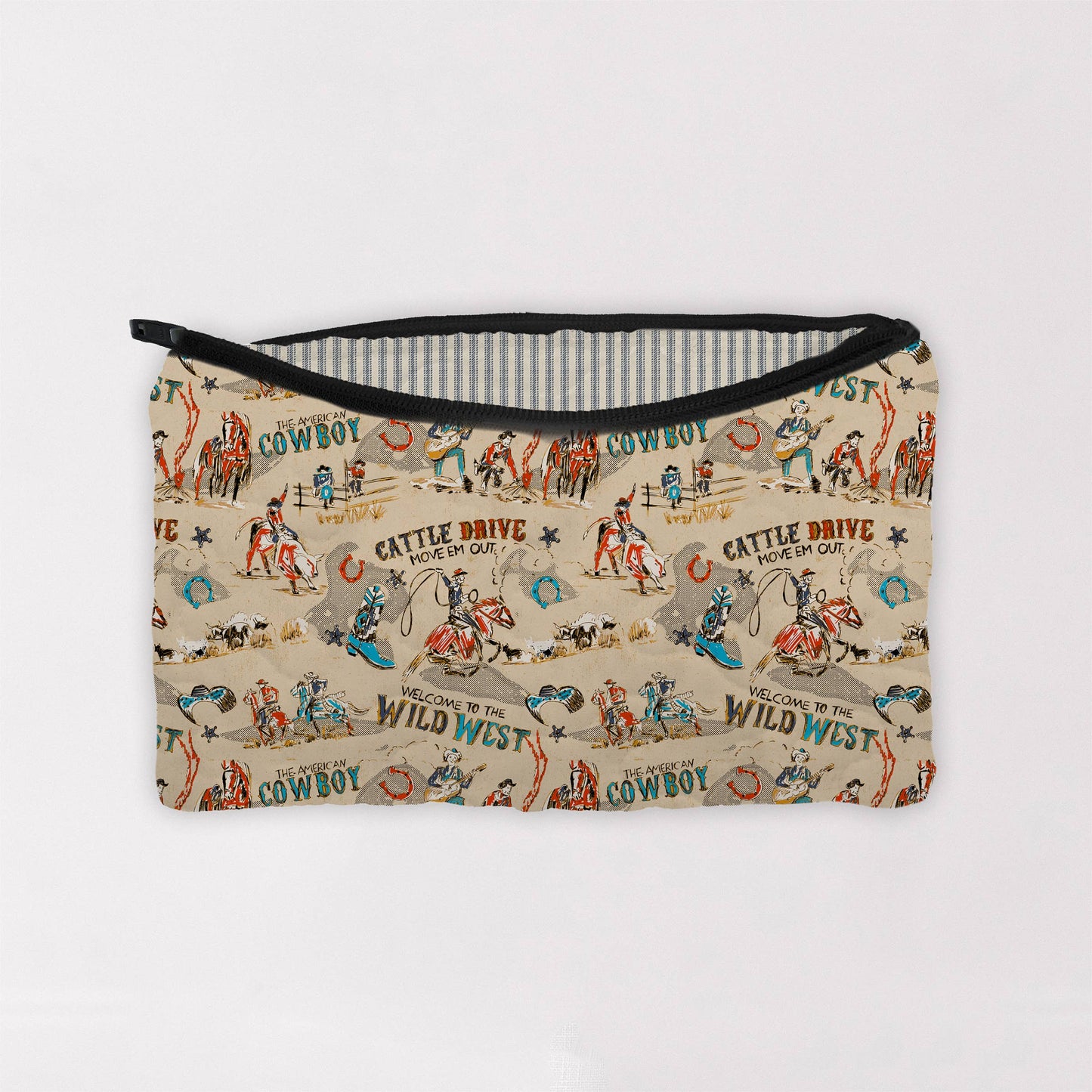Cattle Drive Linen Makeup Bag