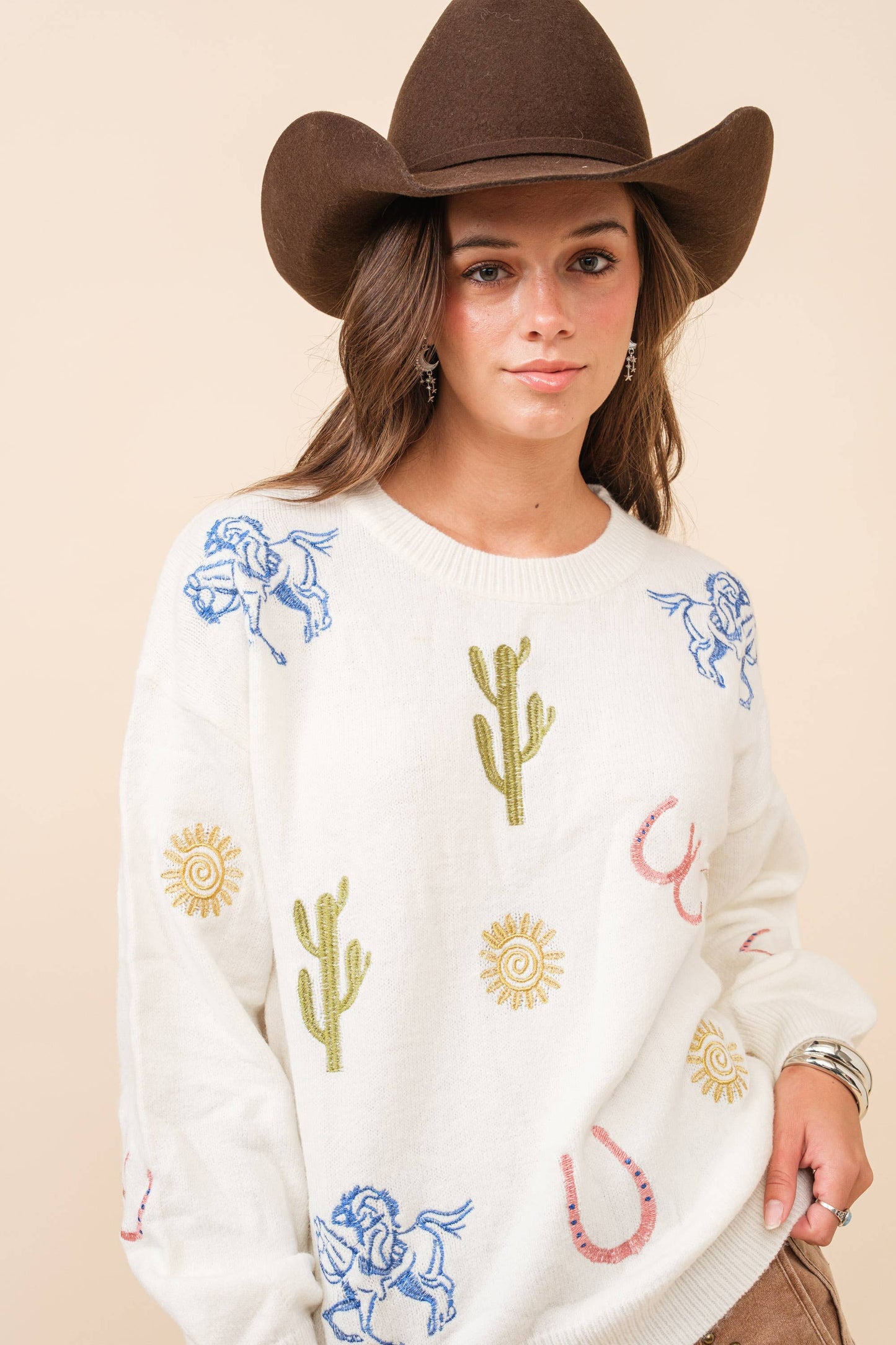 Western Embroidered Sweater