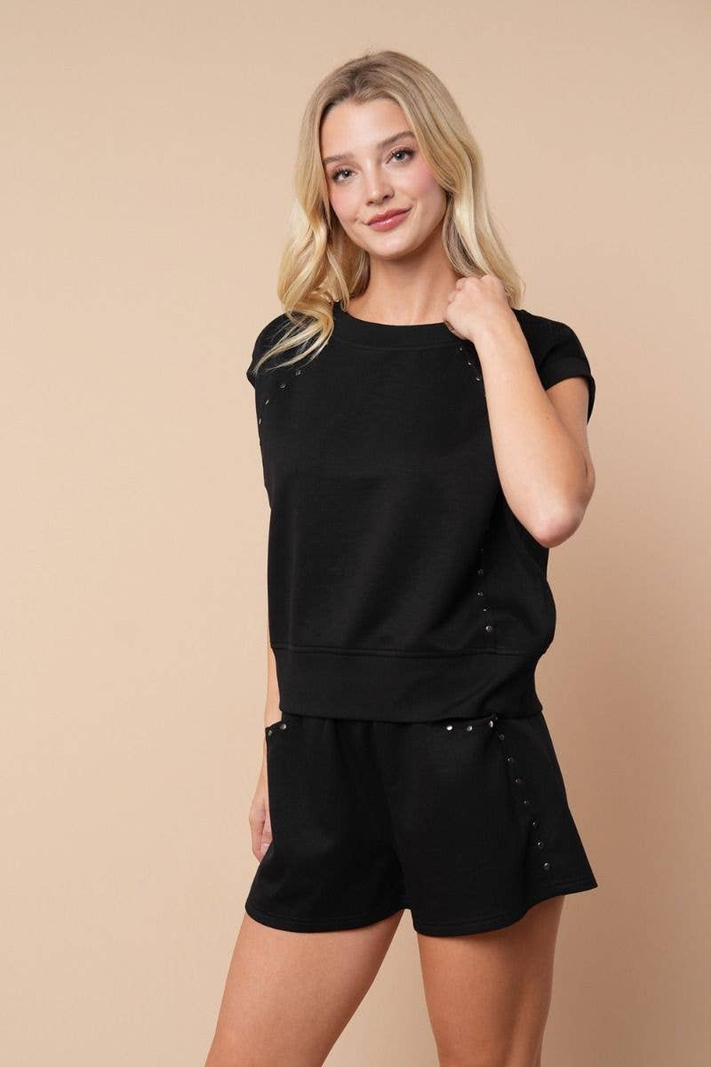 High Waisted Solid Knit Shorts