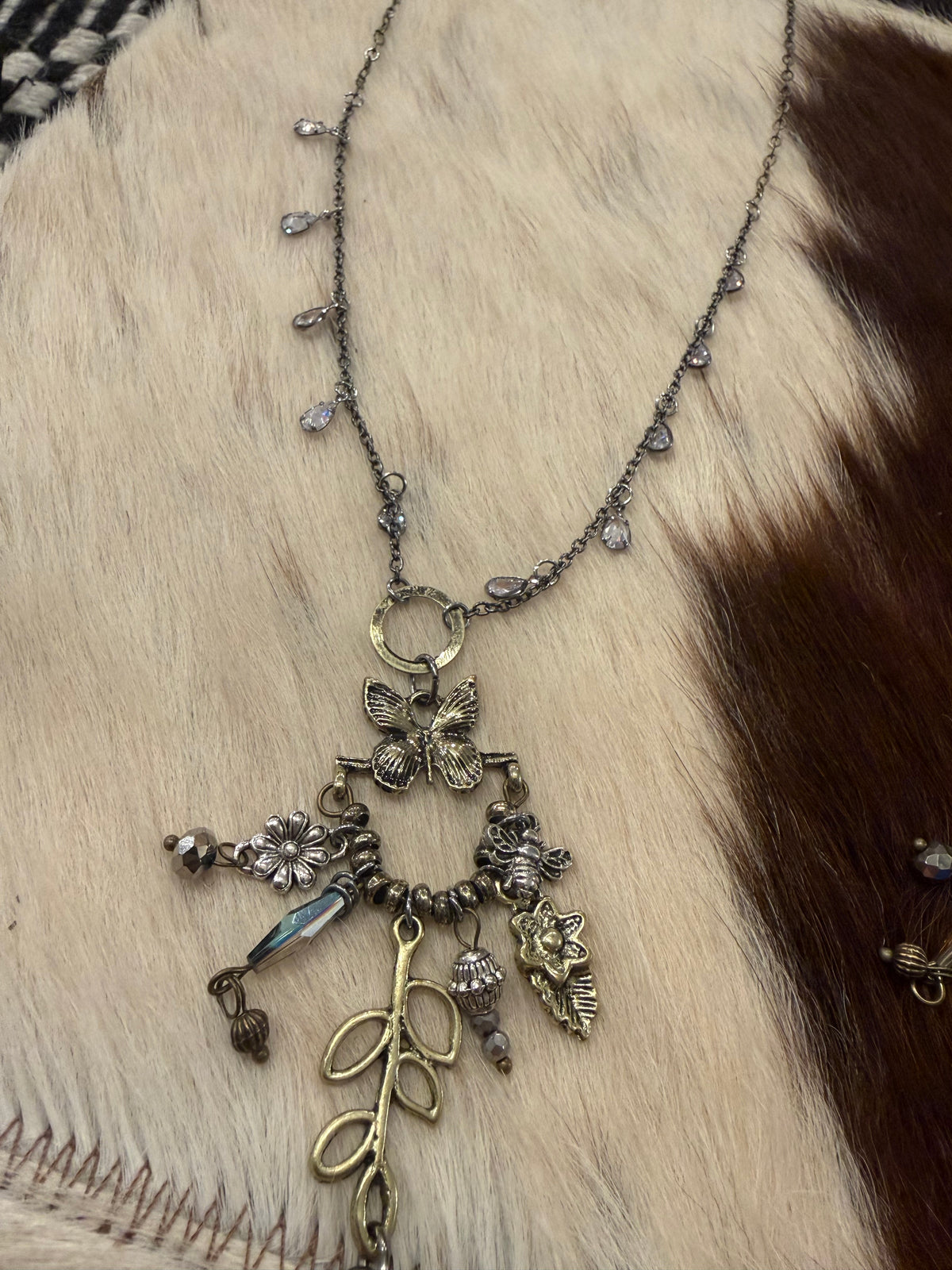 Butterflies and Bling Long Necklace