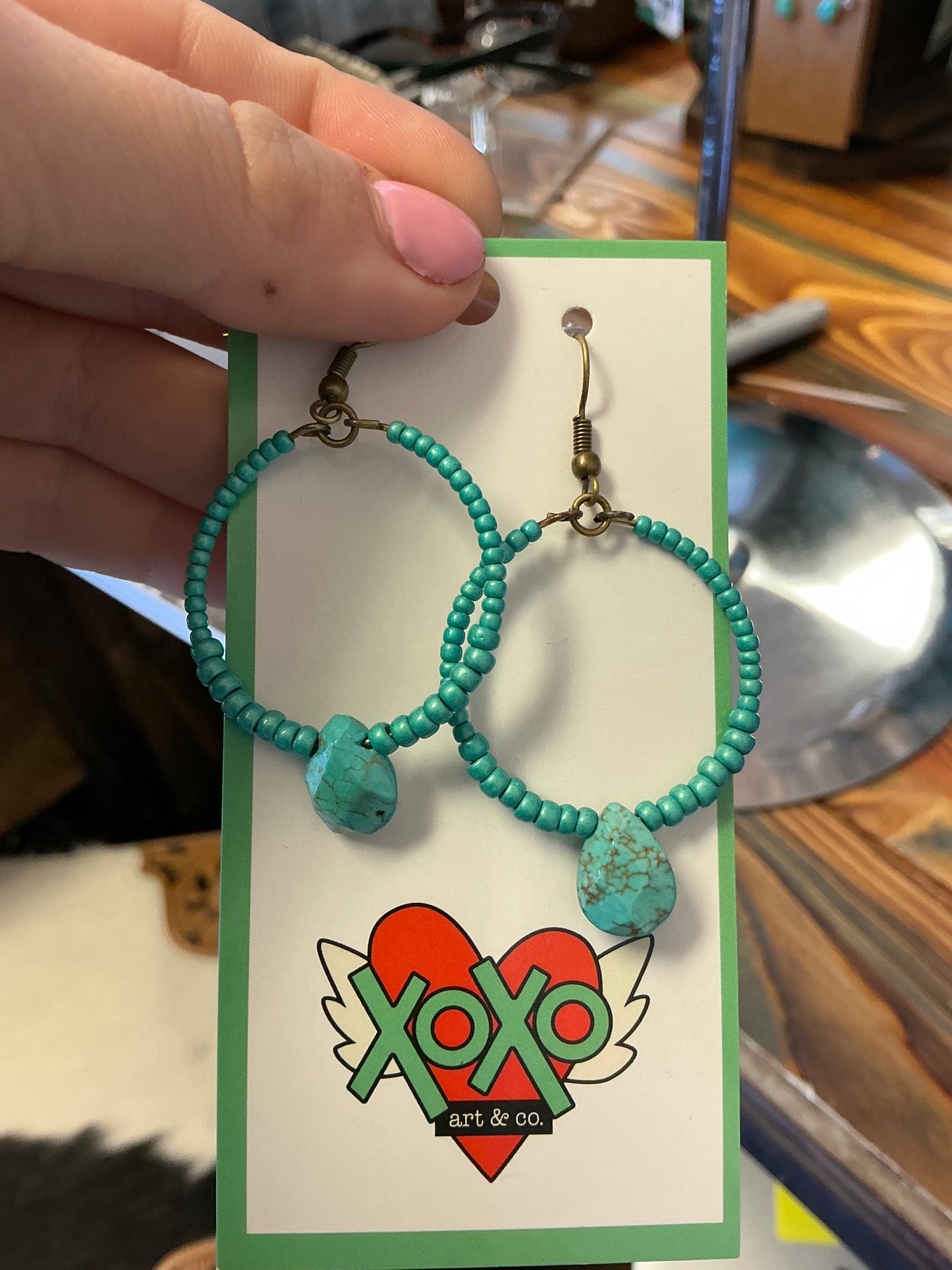 Xoxo Beaded Hoop Earrings