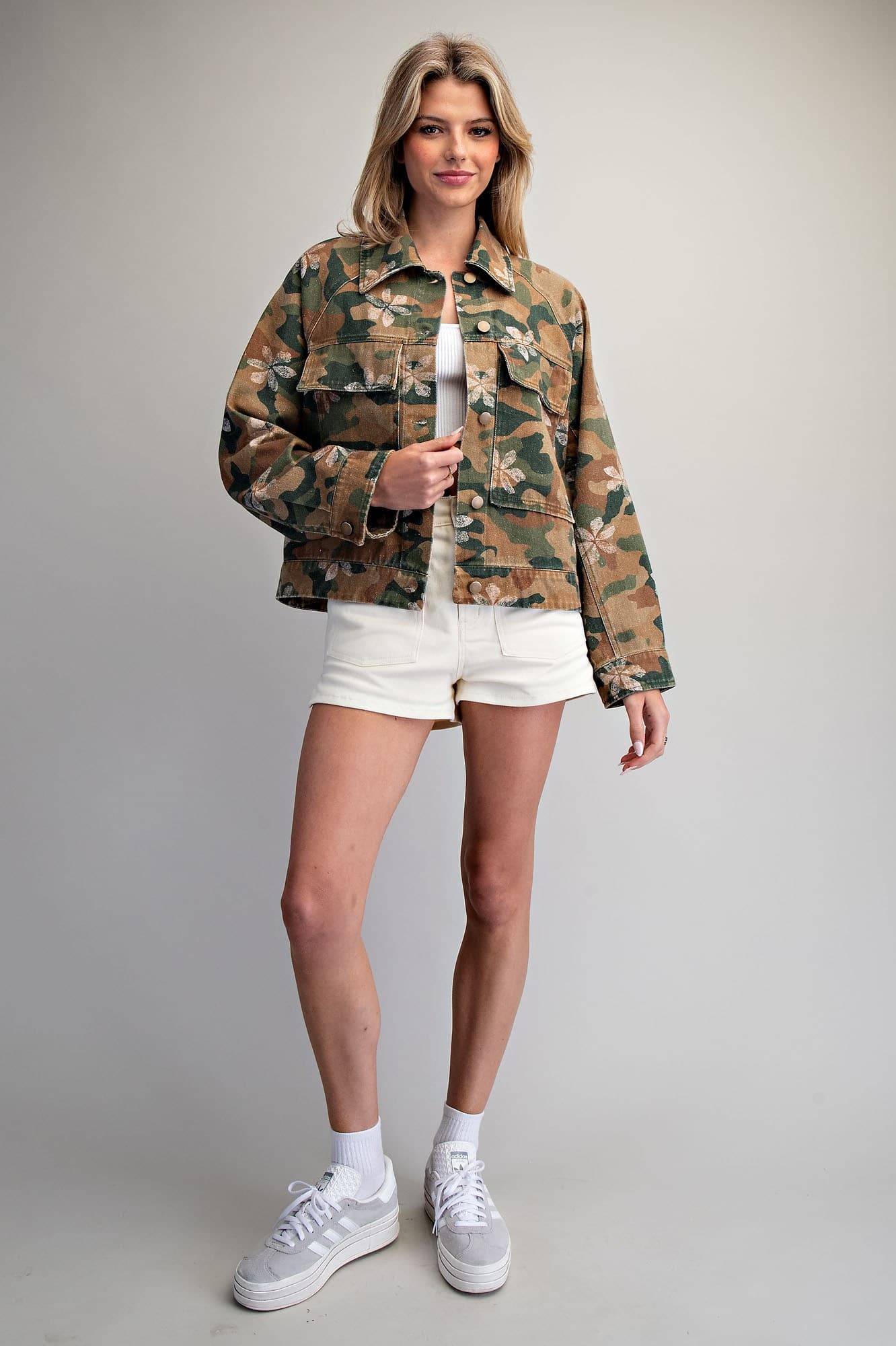 Floral Camo Printed Jacket