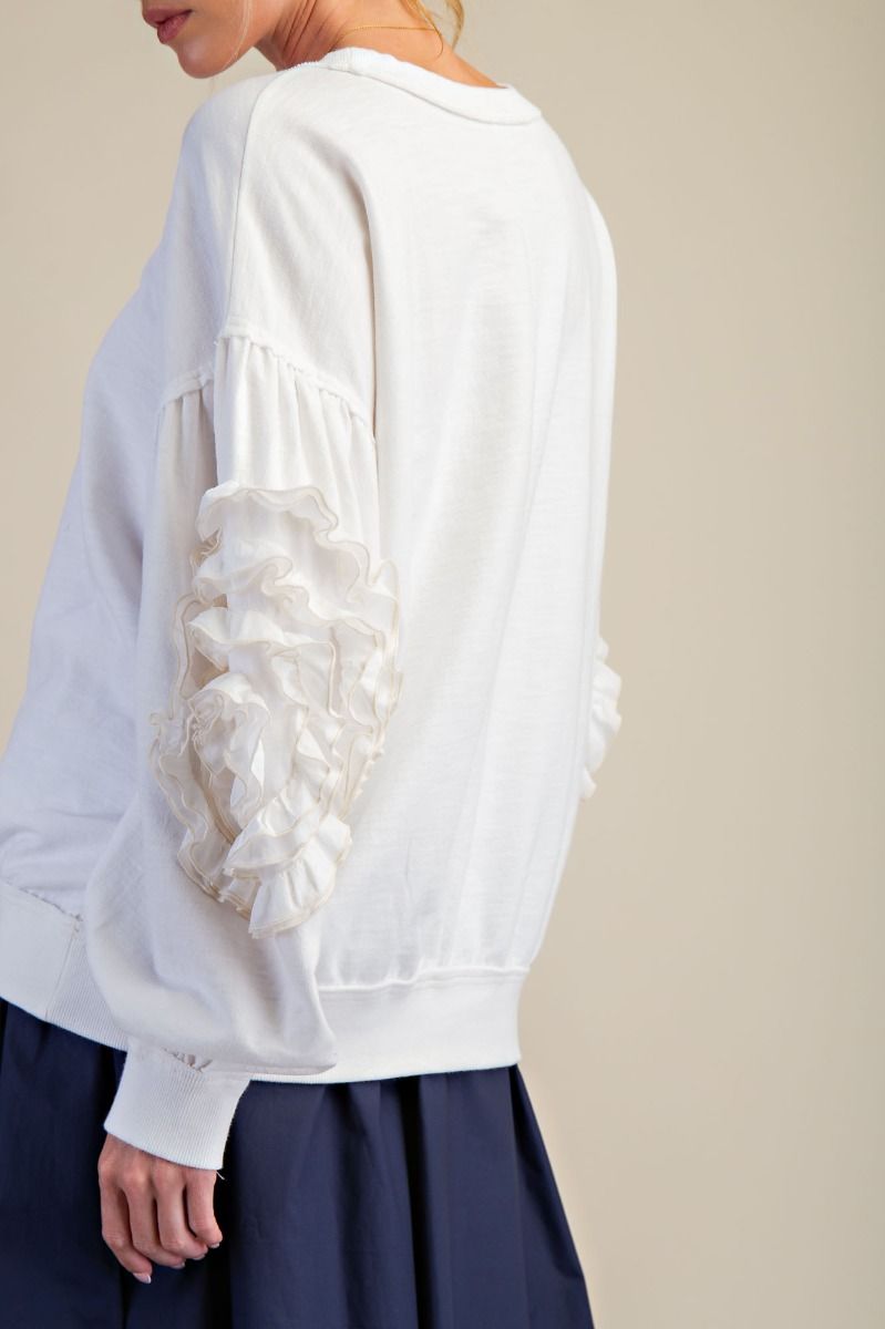 FLORAL PATCH WASHED TERRY
PULLOVER