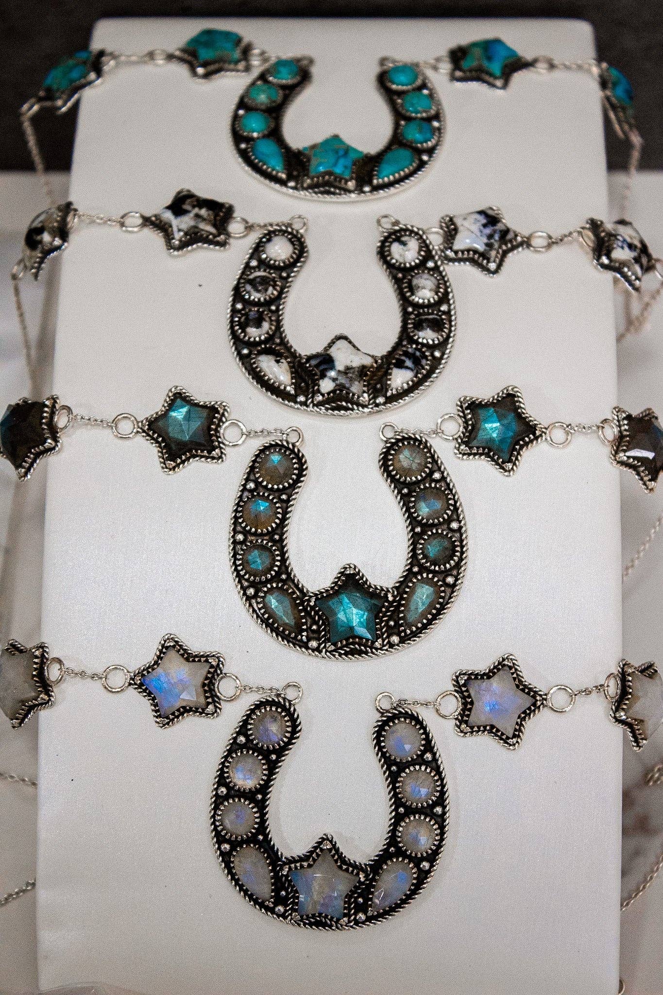 In The Night Horseshoe Stone Necklace