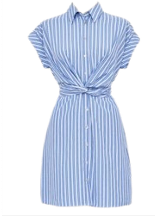 SHORT STRIPED AND CROSSED DRESS