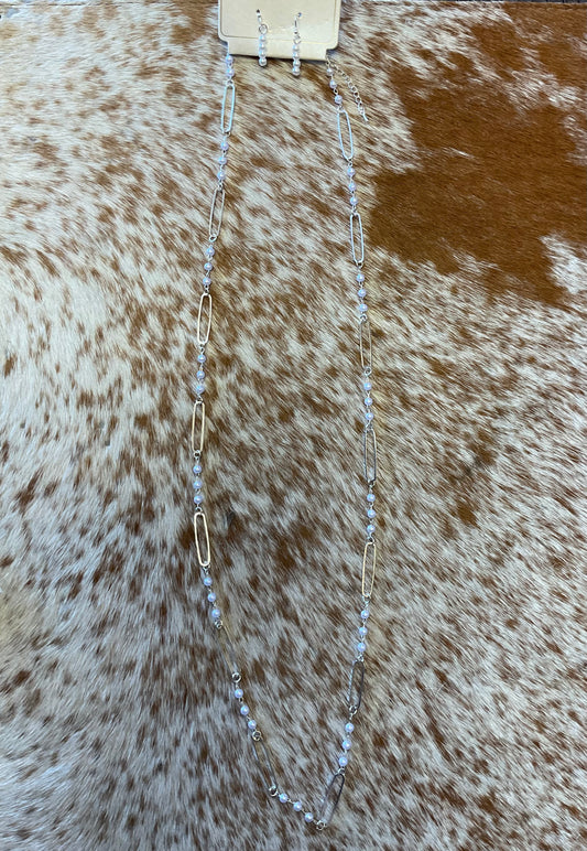 Pearl and Metal Link Set