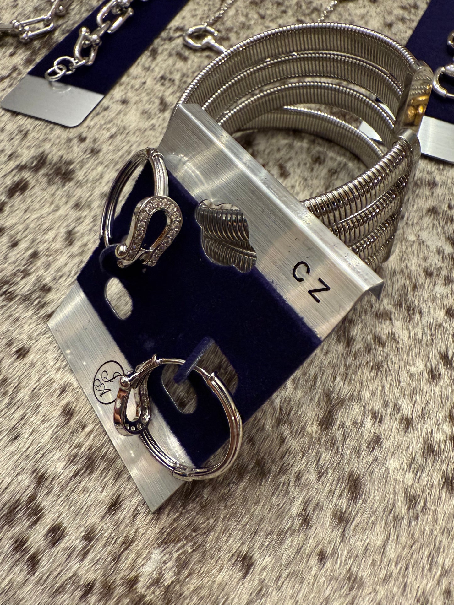 Rhinestone Horseshoe Earrings