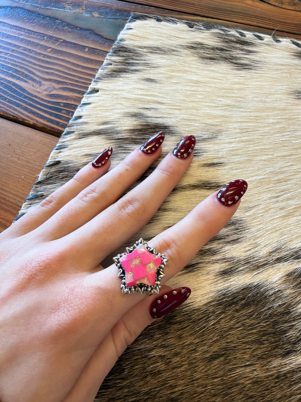 Pink Rodeo Starburst Sterling Silver Ring ⭐💕