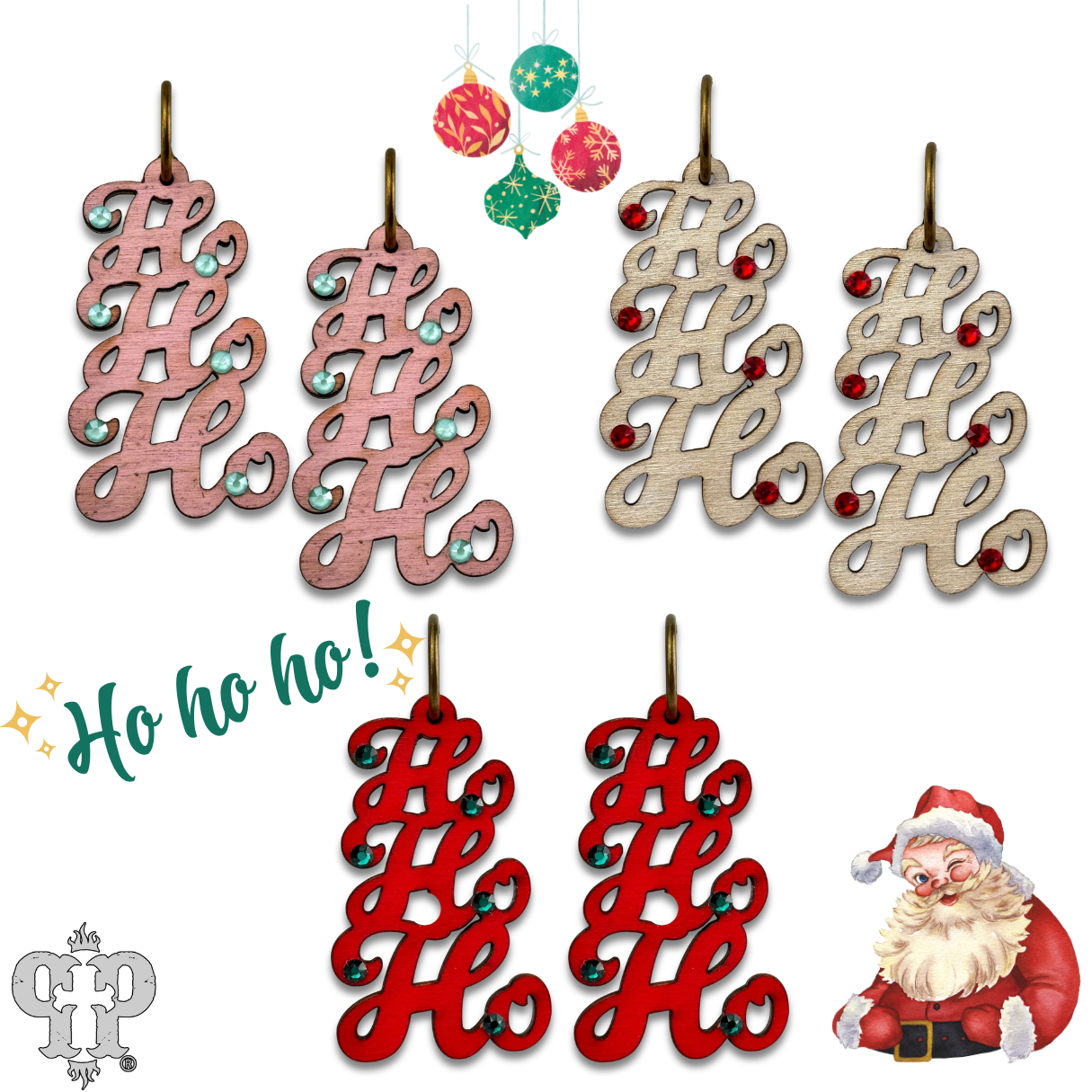 HoHoHo script earring