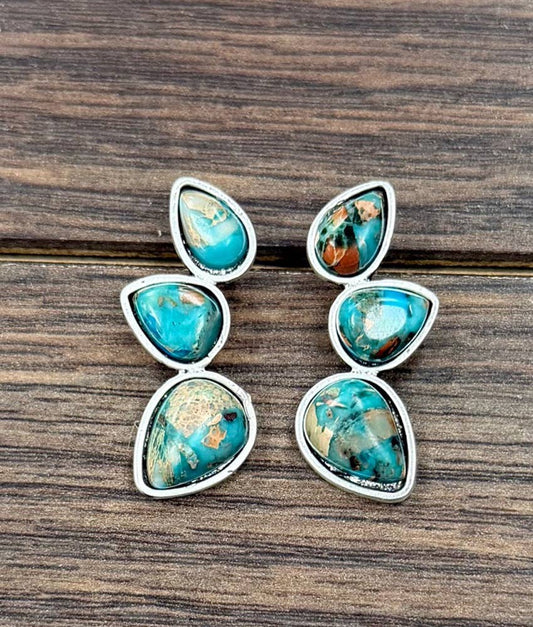 Smyrna Western Gemstone Stud Earrings