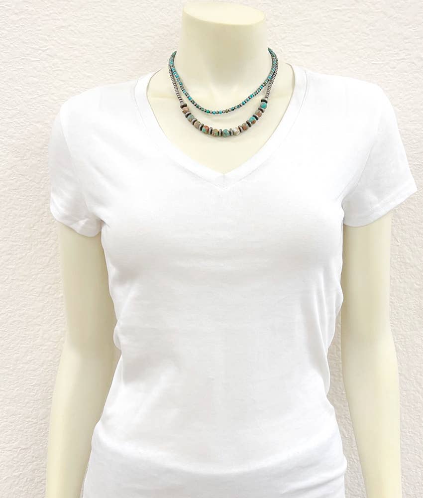 739253, Handmade 17" Navajo Gemstone Necklace