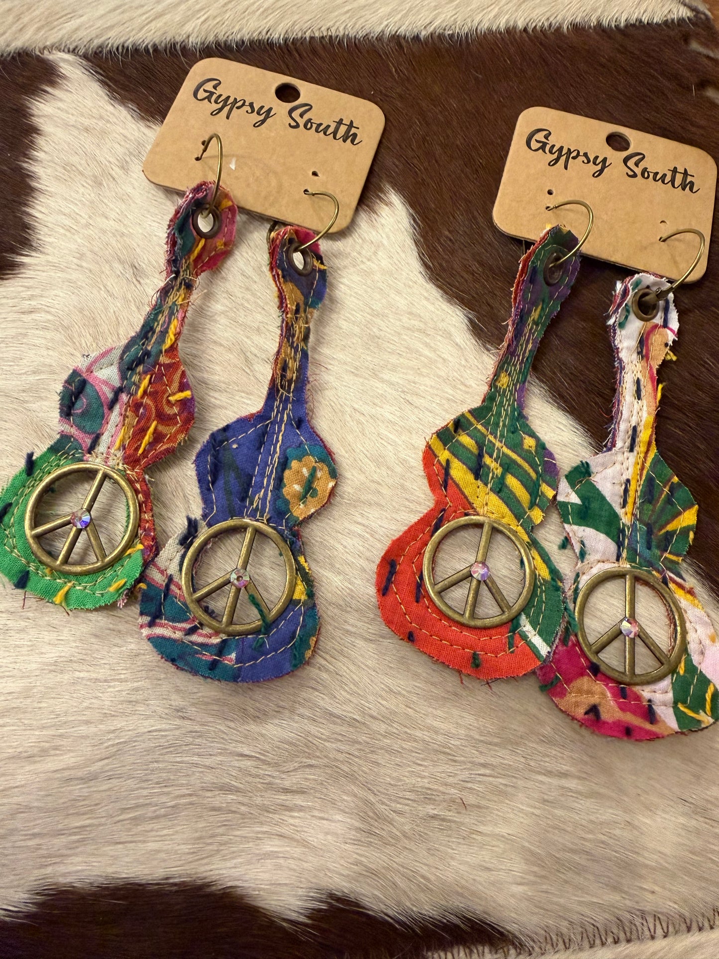 Peace Guitar Earrings
