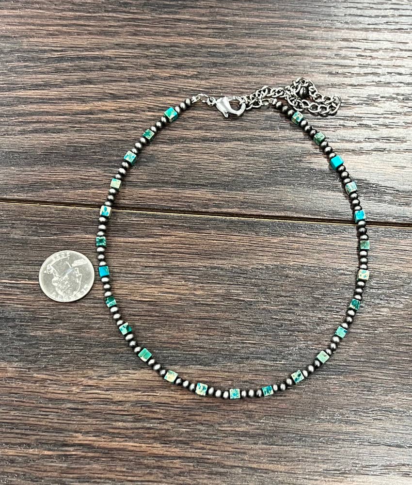 Cleveland 15" Western Square Gemstone Necklace