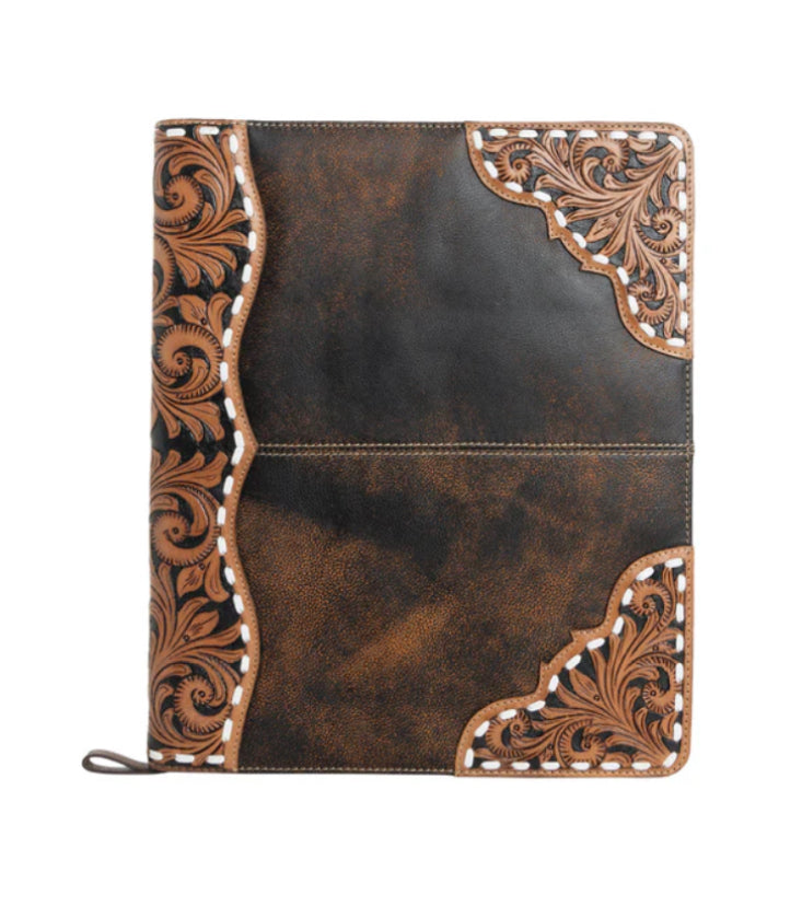 Quill & Scroll Leather Binder
