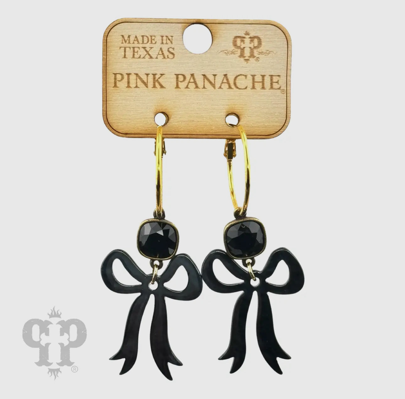 Acrylic Bow Earring, Austrian Crystal