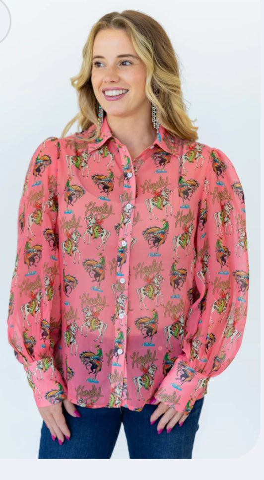 Pink Howdy Blouse