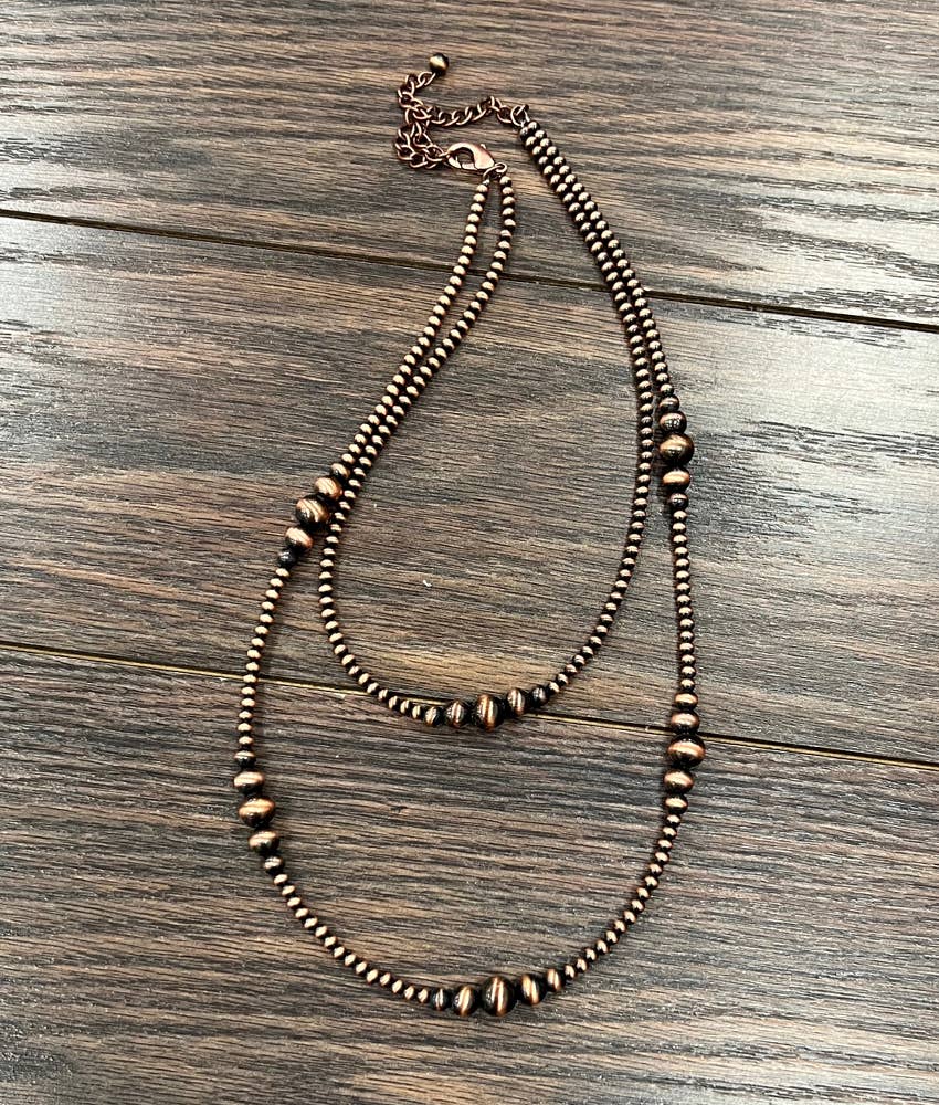 Boerne Handmade Copper Navajo Bead Necklace