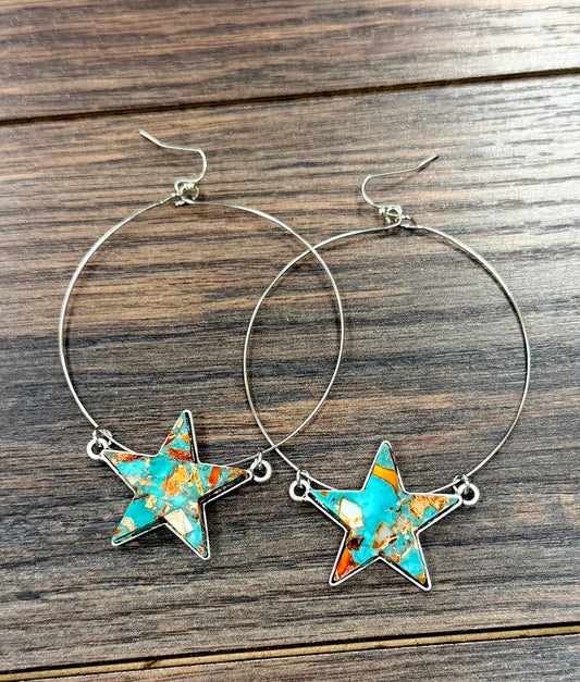 Murfreesboro Western Gemstone Hoop Earrings