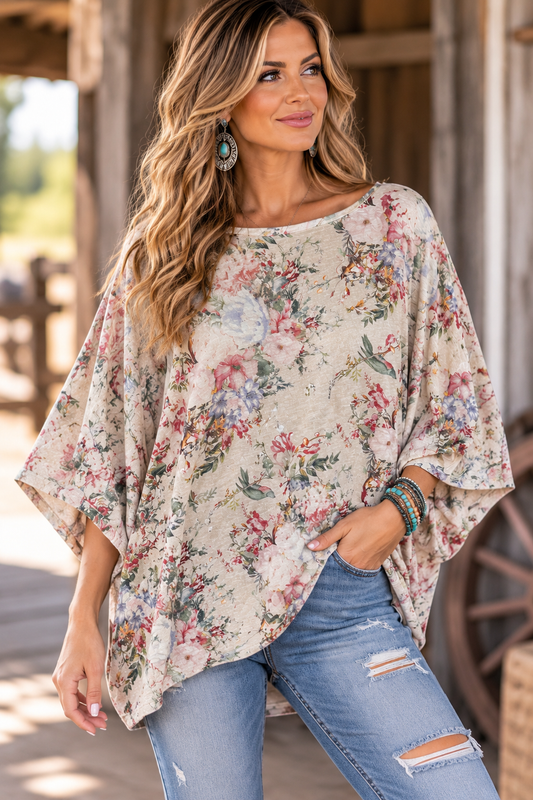 Vintage Garden Floral Oversized Top 🌸