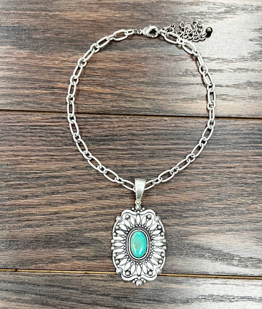 Maryville 15" Concho Turquoise Necklace