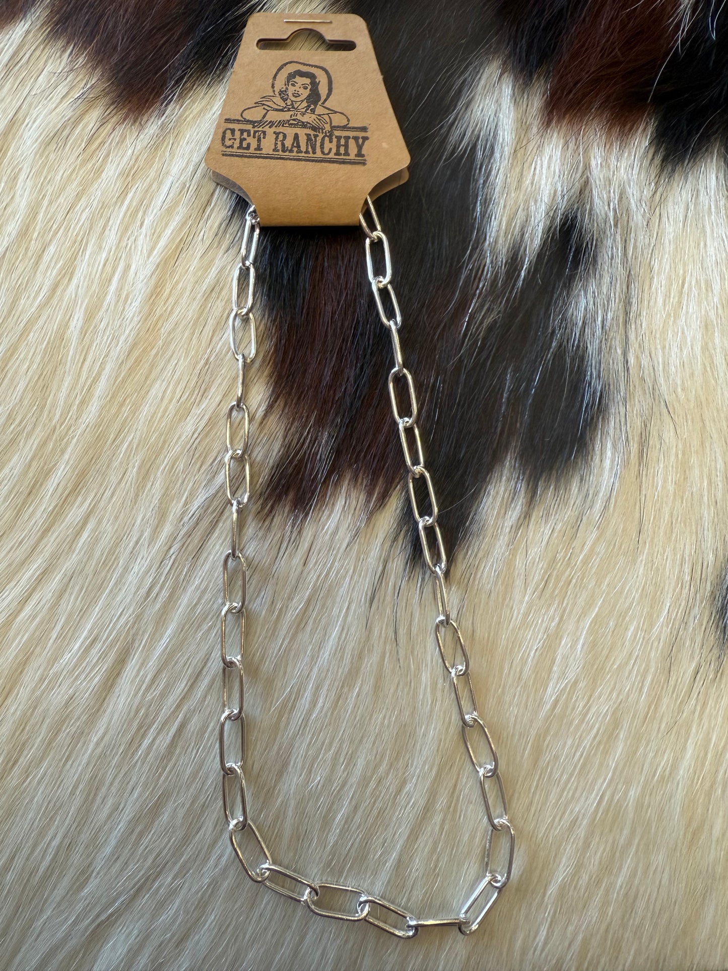 16” Sterling Paper Clip Charm Necklace