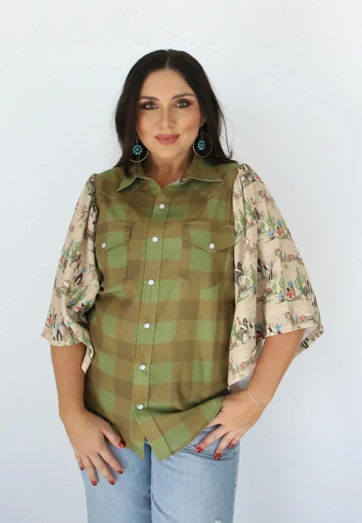 Cowboy Gingham Blouse