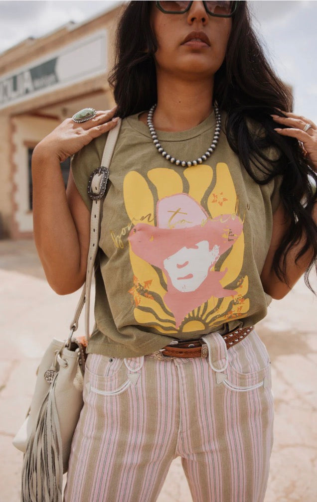 Born To Ride Olive Tank