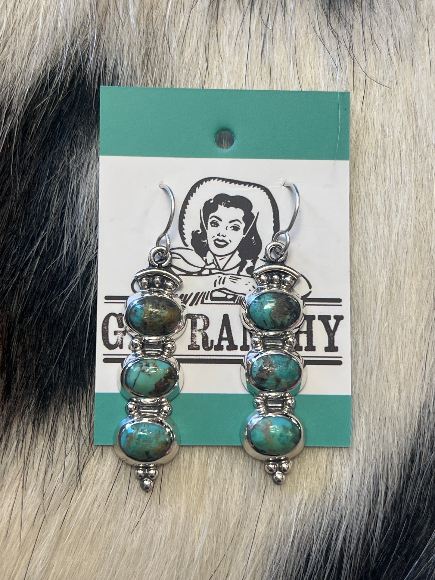 Triple Oval Turquoise Earrings