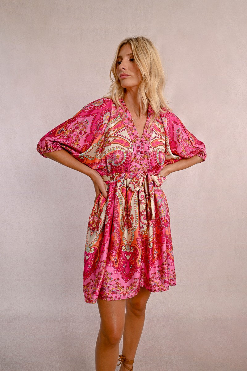 GOLDIE SHORT PRINTED DRESS