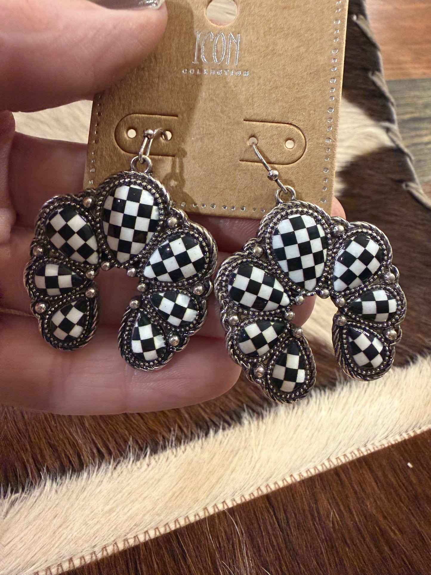 Check Me Squash Earrings