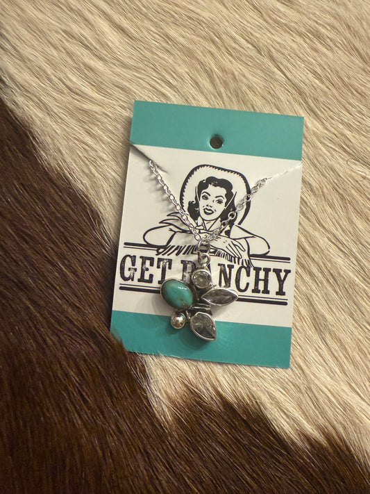 Turquoise Chunky Cluster Necklace