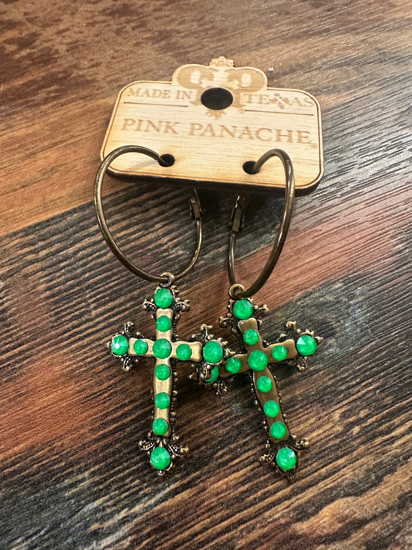 Fancy Cross Earrings with Austrian Crystals