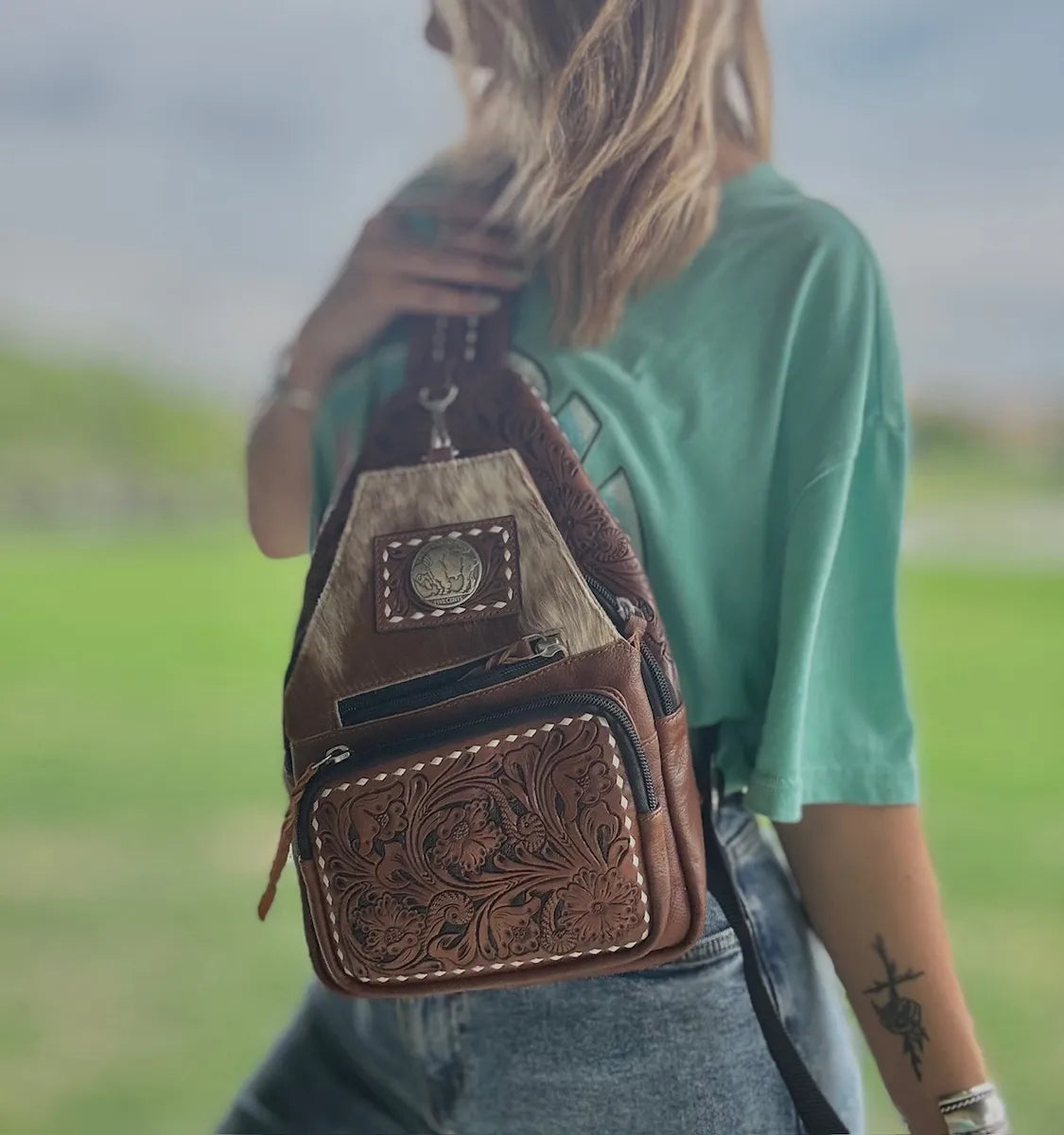 Cowhide Sling Bag