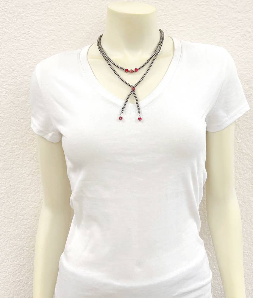 739468, Handmade Navajo Heart Tassel Necklace